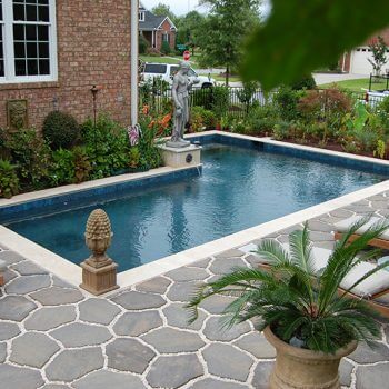 L shaped small swimming pool