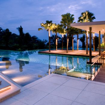 An Island Villa Pool On The Coast At Sunrise